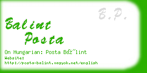 balint posta business card